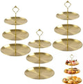 3 Pcs 3 Tier Stainless Steel Cupcake Stand, Gold Tiered Dessert Stand for Wedding, Birthday Party, Baby Shower, Tea Party, Graduation Ball (Gold) by MOSIOBERDAVIAN