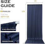50x12 ft Navy Blue Backdrop Curtains for Weddings, Birthdays and Photos - Image 6