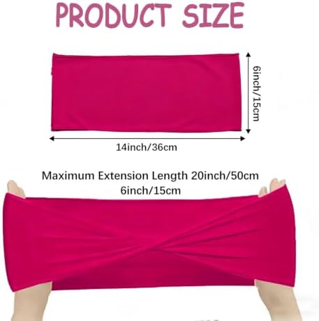 hot Pink Chair Sashes Bows 60Pcs Spandex Chair Sashes Elastic Chair Cover Bands Ties Without Buckle for Wedding Birthday Party Ceremoney Events Decoration - Image 3