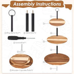 Arttown Acacia Wood Cake Stand Dessert Table Display Set of 5 - Image 3
