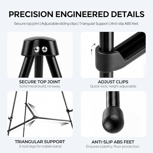 Nicpro 3 Pack 63 Inches Easel Stand for Sign, Black, with Carry Bags - Image 5