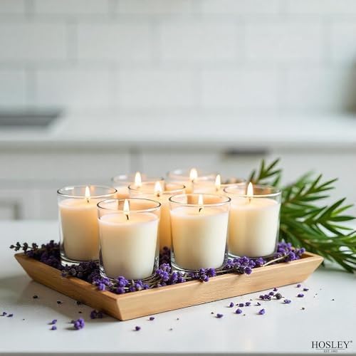 Hosley 48 Pack White Unscented Votive Candles, Clear Glass, Hand-Poured Wax, Bulk Wedding & Party Candles for Gifts, Tables, Aromatherapy & Holidays Party Weddings Birthdays (White) - Image 2