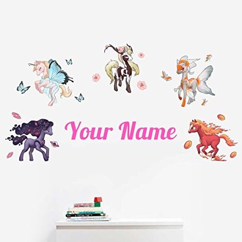 Oliver's Labels Premium Name Wall Decals - Matte Finish Personalized Wall Art for Kids' Rooms & Nurseries (Magic Ponies) - Image 2