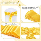 MDS® Pack of 150 Satin Chair Sashes for Wedding & Events – Yellow Gold - Image 5