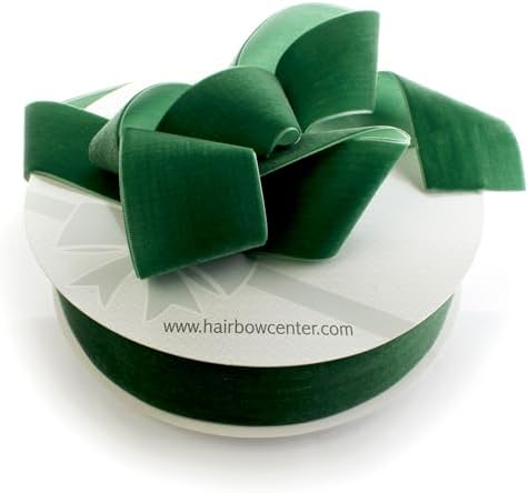 2" Velvet Ribbon Single Sided Soft Plush Luxury Craft Trim for Hair Bows Sewing Gift Wrapping Decorations Floral Arrangements and DIY Projects (Forest Green, 25 Yards) by AKSquared