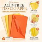 Qilery 500 Sheets Yellow Orange Tissue Paper for Gift Bags, 20 x 30 Inch - Image 4