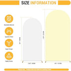 White & Beige Arch Backdrop Cover 7.2 & 6FT, Double Sided Arch Covers Stretchy Backdrop with Zipper Set of 2 Spandex Chiara Stand Cover for Wedding Birthday Party Baby Shower Banquet - Image 5