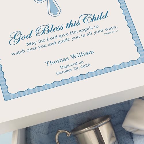 Let's Make Memories Personalized Keepsake Box for Blessed Child - Memories Box - Baptism - Confirmation - Memento Storage - For Girls - 6" Hx12 Sq - God Bless - Pink - Image 4