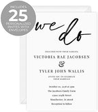 Canopy Street Personalized We Do Invitations / 25 Custom Modern Wedding Invites With White Envelopes / 5" x 7" Flat Simple Black And White Engagement Party Invitation/Made In The USA - Image 2