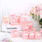 ACITHGL 30 Sets Fully Assembled Small Bubble Candle Party Favors for Guests Bulk Bridal Showers Favors Candles with Stylish Ribbons Thank You Cards Gifts (Pink) - Image 5