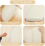 Beige Arch Backdrop Cover Set of 2 Wedding Arch Covers Stretchy Backdrop Decorations Baby Shower Bridal Shower Photo Birthday Party Beige Arch Cover 7.2 and 6ft Spandex - Image 4