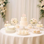 U-QE 60PCS Ivory Plastic Plates - Beaded Ivory Disposable Heavy Duty - Image 4