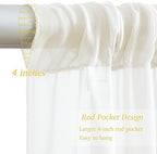20x10ft Cream White Chiffon Backdrop Curtain with Lights String for Wedding Sheer Tulle Curtain Photo Backdrops Drapes for Baby Shower Birthday Party Ceremony Decorations - Image 6