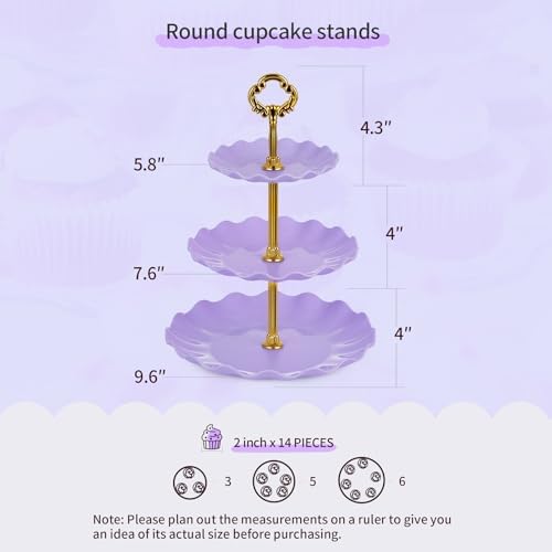 Pack of 11 NWK Cake Stand Set of Cupcake Stand, Tray & Table Cloth (Purple) - Image 2