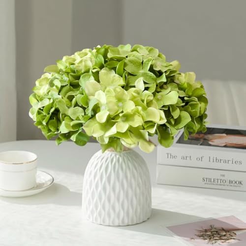 65Pcs Mixed Green Hydrangea Artificial Flowers Bulk，Realistic Silk Fake Flowers with Stems，Faux Hydrangea Flowers for Wedding Home Decor Centerpieces Living Room Party Baby Shower Decoration - Image 5