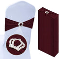 VitalCozy 50 Pcs Stretch Chair Sashes with Crown, Burgundy by VitalCozy