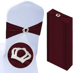 VitalCozy 50 Pcs Stretch Chair Sashes with Crown, Burgundy by VitalCozy
