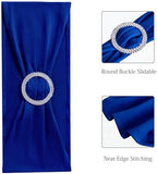50 PCS Spandex Royal Blue Chair Sashes with Slider Buckles for Wedding Chairs Bows Bands Fitting Party Feast Birthday Banquet Restaurant Event Bridal Baby Shower Decoration - Image 4