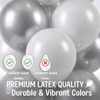 Balloon Column Kit Set of 2 With Balloons Included - with Base, and Pole,Balloon Tower Backdrop Decoration for Wedding, Baby Shower, Birthday Party, or Bachelorette Parties (Silver White) - Image 4
