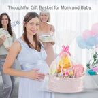 COMSE Small Woven Basket with Gift Bags and Ribbons, Gift Basket Empty, and Large Storage Basket, Large Blanket Baskets, Laundry Hampers - Image 3