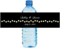 Black Background with Glowing Market Lights Wedding Water Bottle Labels Engagement Party 100 Labels by DesignThatSign