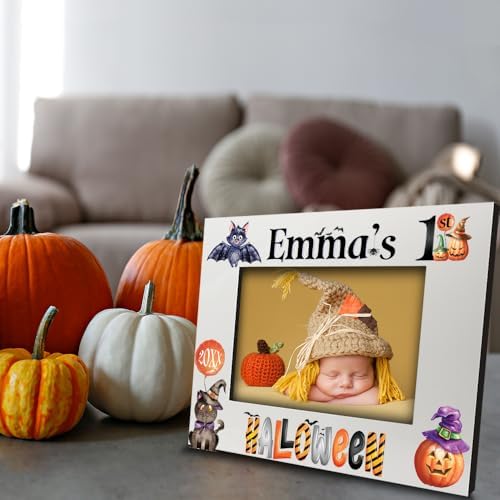 BELLA BUSTA- Personalize Baby First Year Memory Keepsake Picture Frame-Nursery Decor (1st Halloween (5x7 Horizontal)) - Image 2