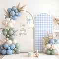 2 Pcs 7.2ft 6ft One Silly Goose Arch Backdrop Cover,Blue Green,Classic by Tegeme