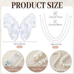 Pinkunn 4 Pcs Wedding 20" Giant LED Butterfly, 11.8ft Pearl Bead Garland - Image 2