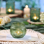 DARJEN 48Pcs Green Votive Candle Holders- Glass Candle Holders Bulk for Flameless LED Tea Waxes, Romantic Candle Holder for Wedding Decor, Various Parties & Dinner Table - Image 2