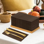 KAMMAK Napkins Disposable Coffee Cloth like Dinner Paper Napkins with Pocket 100 Pack Folded Luncheon Napkins Wedding Reception Bathroom Guest Hand Towel for Party Decoration, Kitchen,16.5 x 16.5 inch - Image 3