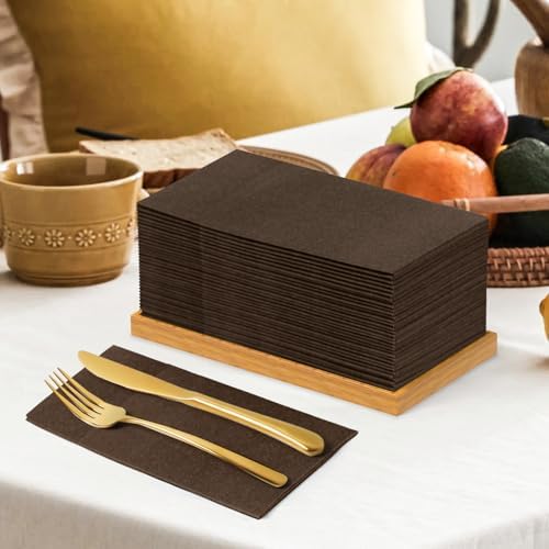 KAMMAK Napkins Disposable Coffee Cloth like Dinner Paper Napkins with Pocket 100 Pack Folded Luncheon Napkins Wedding Reception Bathroom Guest Hand Towel for Party Decoration, Kitchen,16.5 x 16.5 inch - Image 3