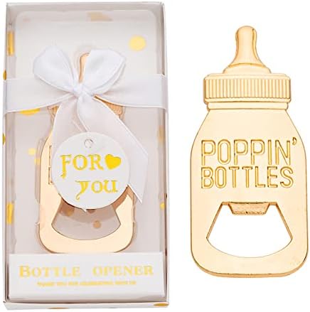 24 Pieces Baby Bottle Openers Baby Shower Favors, Gifts, Decorations, or Souvenir Guest Gift Boxes, Poppin Design for Boys or Girls (24 Pack White) - Image 2