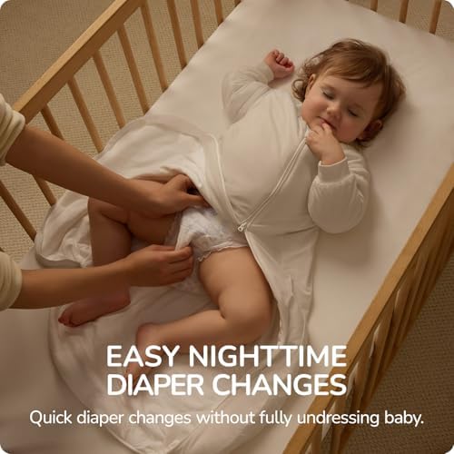 Rayon Made from Bamboo Sleep Sack 6-12 Months, Detachable Sleeves - Adjustable Warmth to Prevent Overheating, 1.0 TOG Breathable Wearable Blanket Toddler Sleeping Bag, Safe for Night Sleep - Image 5
