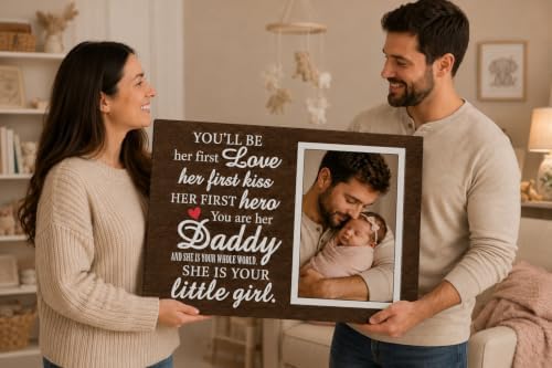TWING Personalized New Dad and Baby Photo Canvas Wall Decor, 24 X 16 in - Image 3