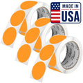 Perco Neon Orange Perforated Round Circle Dot Sticker 2-Inch Labels — 3 Rolls, 1,500 Stickers - Clearance, Sale & Limited-Time Offer Labels, High Visibility - Made in USA by Perco