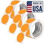 Perco Neon Orange Perforated Round Circle Dot Sticker 2-Inch Labels — 3 Rolls, 1,500 Stickers - Clearance, Sale & Limited-Time Offer Labels, High Visibility - Made in USA by Perco