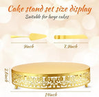 Wenqik 14 Inch Gold Cake Stand Set Metal Round cake Dessert Stand,Wedding - Image 2