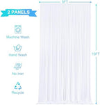 10ft x 15ft White Wrinkle Free Backdrop Curtains for Wedding Party Backdrops Curtain Drapes Fabric Decorations Photo Back Drop Cloth for Baby Shower Photography Stage Reception - Image 5