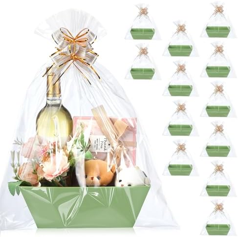 Thenshop 44 Pcs Empty Gift Basket Bulk,Basket Gifts, Sage Green, Solid by Thenshop