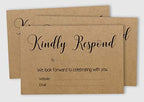 50 Blank RSVP Cards with Kraft Envelopes Rustic Kraft 4"x6" Response Cards-RSVP Reply Card for Wedding-Bridal Shower-Baby Shower-Rehearsal Dinner - Image 2