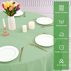 YMHPRIDE 6 Pack Round Tablecloth Sage Green Table Cloths 90 Inch Polyester Round Tablecloth,Sage Green Tablecloths Round 90 inch Washable Fabric Table Covers for Wedding,Party,Dining,Banquet - Image 4
