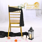 60 PCS Black Cheesecloth Chair Sashes, 16 x 70 inch Cheesecloth Sashes Rustic Chair Decorative Bows Designed ChairCover for Wedding Banquet Party Aisle Home Kitchen Decoration - Image 5