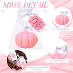 Treela 48 Set Pumpkin Candle Baby Shower Favors,Pink - Image 6