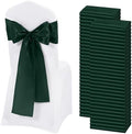 60 PCS Emerald Green Satin Chair Sashes, 7 x 108 Inch by REWOMC