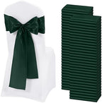 60 PCS Emerald Green Satin Chair Sashes, 7 x 108 Inch by REWOMC
