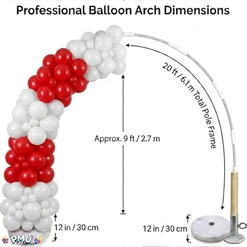 Balloon Arch Deluxe DIY Professional Kit with St. Valentine's Day Red and White Balloons (1/Pkg) Pkg/1 - Image 5