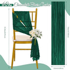 Pesonlook 60 PCS Emerald Green Chair Sashes Cheesecloth Sashes Rustic Chair Decorative Bows Designed ChairCover for Wedding Banquet Party Aisle Home Kitchen Decoration (16 x 70 inch) - Image 2