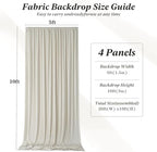20 ft x 10 ft Wrinkle Free Beige Backdrop Curtain for Parties, 4 Panels 10ft Polyester Beige Photo Backdrop Drapes for Graduation Birthday Wedding Party Stage Curtains - Image 7