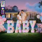 Baby Marquee Letters, 3FT Multicolor Lights Baby Shower Decorations by Mixifox