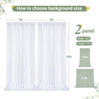 White Tulle Backdrop Curtain for Wedding Parties,10ft x 10ft Wrinkle Free Curtain Backdrop,2 Layer Drapes for Backdrop,Polyester Wedding Back Drop for Bridal Shower Birthday Baby Shower Photography - Image 7